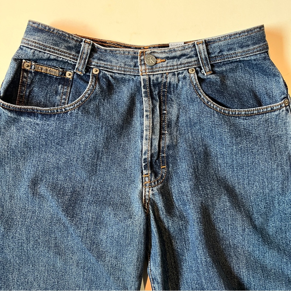 Vintage Calvin Klein Wide Leg Jeans with High-Waisted Fit - Picture 7 of 15